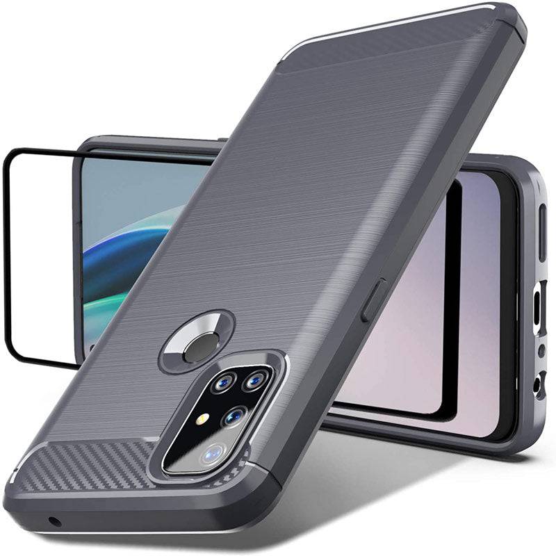 Luxury Carbon Fiber Case For OnePlus Nord N100 With Screen Protector - Libiyi