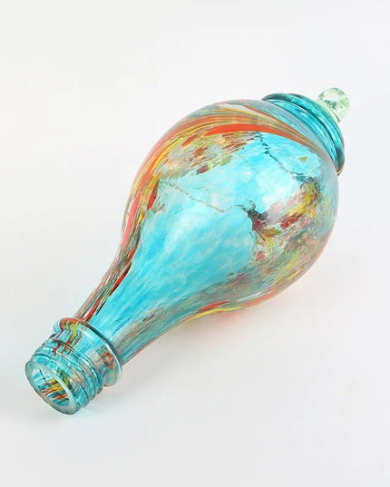 Hand Blown Glass Hummingbird Feeder - 25 Ounces - Libiyi
