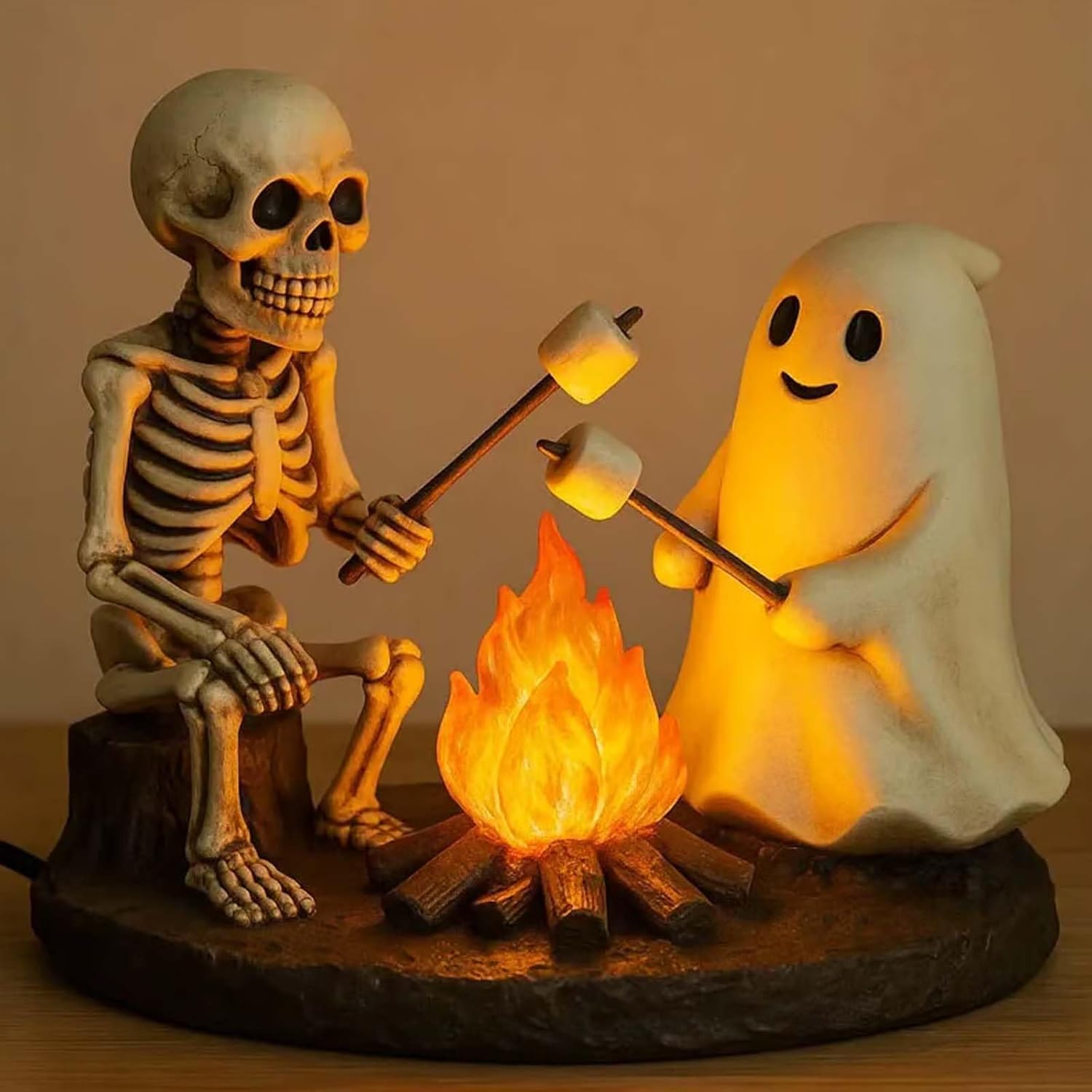 🎃Skeleton & Ghost Bonfire Night Lamp – Spooky Vibes for Your Halloween Décor!👻 - Libiyi