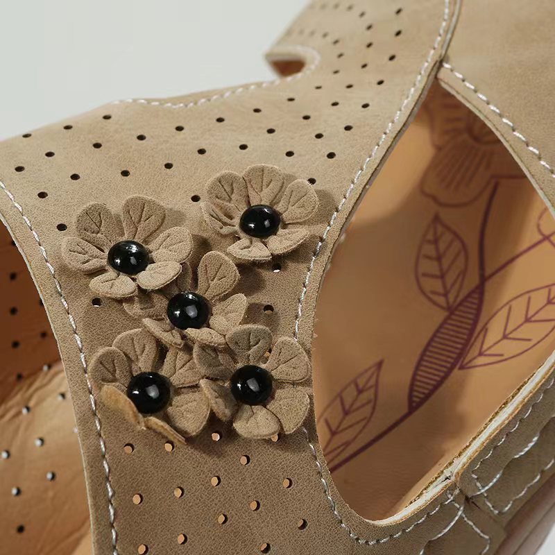 Women's Hollow Open Toe Fish Mouth Wedge Slippers - Libiyi