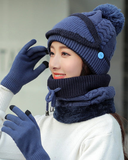 2022 New 3 in 1 Winter Beanie Set - Keillini