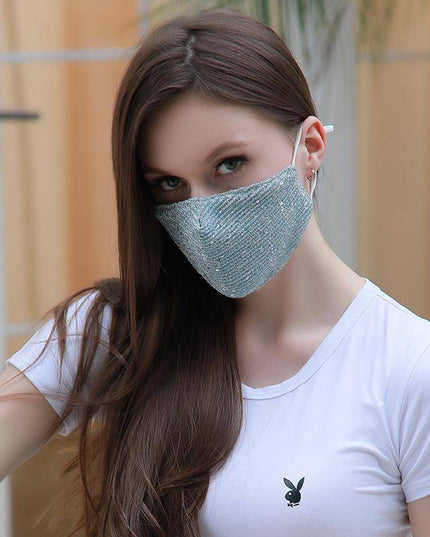 Fashion shiny Facewashable And Reusable Outdoor Sequined Cover Face-Mask - Libiyi
