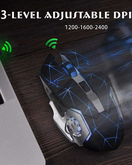 Rechargeable Wireless Mouse-Starry Black - Libiyi