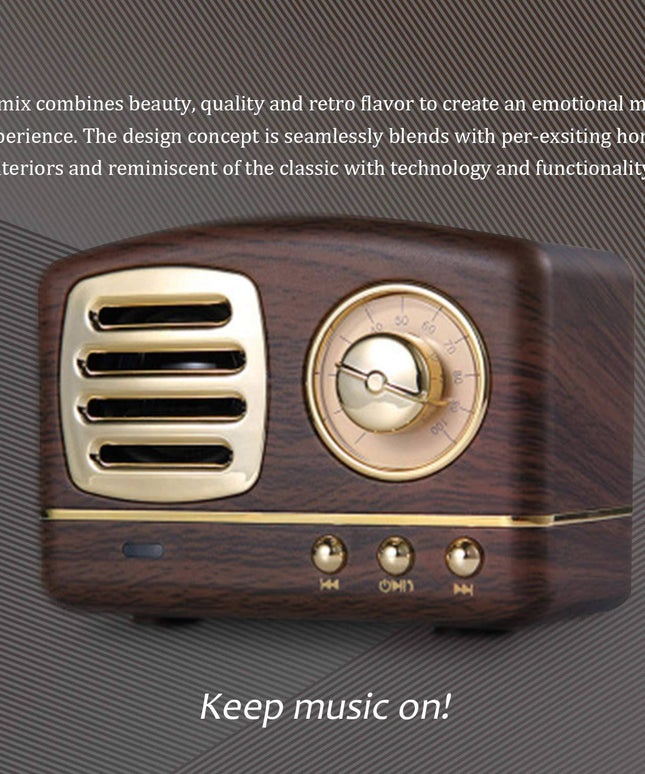 Wireless Stereo Retro Speakers-Wooden - Libiyi