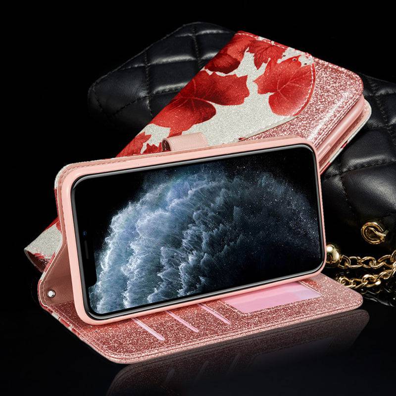 Leather Glitter Rhinestone Flip Case For Samsung A Series - Libiyi