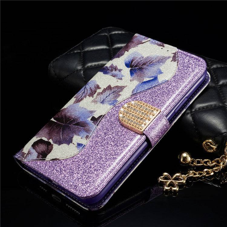 Leather Glitter Rhinestone Flip Case For Samsung A Series - Libiyi