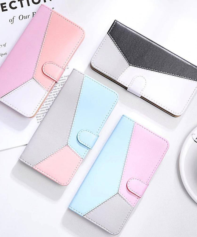 Three Color Matching Wallet Phone Case For Samsung - Libiyi