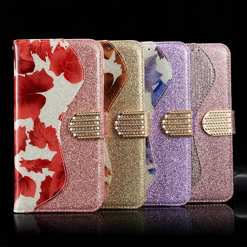 Leather Glitter Rhinestone Flip Case For Samsung - Libiyi
