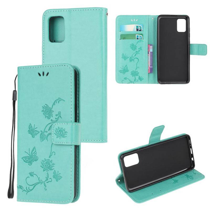 Imprint Butterfly Flower Leather Mobile Phone Case for iPhone 12Mini - Libiyi