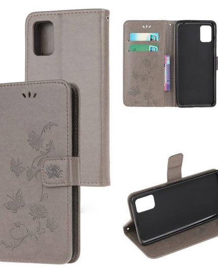 Imprint Butterfly Flower Leather Mobile Phone Case for iPhone 12Mini - Libiyi