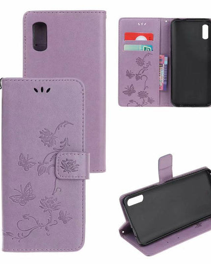 Imprint Butterfly Flower Leather Mobile Phone Case for iPhone XR - Libiyi