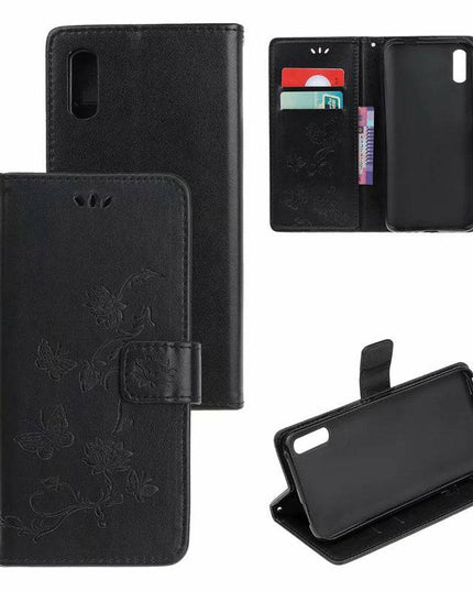 Imprint Butterfly Flower Leather Mobile Phone Case for iPhone XR - Libiyi