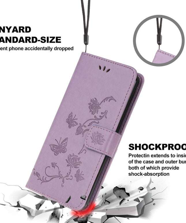 Imprint Butterfly Flower Leather Mobile Phone Case for Samsung S21 Series - Libiyi
