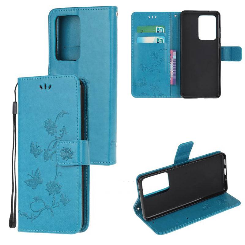 Imprint Butterfly Flower Leather Mobile Phone Case for Samsung S21 Series - Libiyi