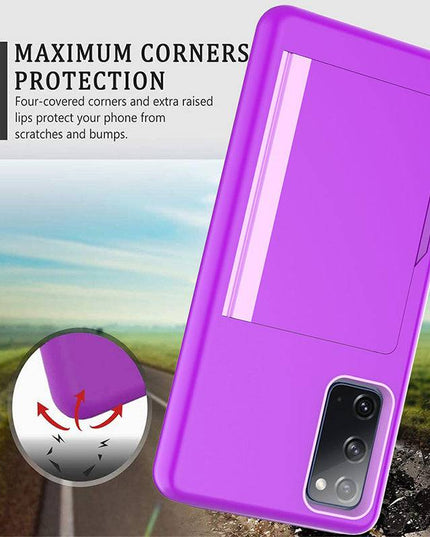 Armor Protective Card Holder Case for Samsung S20 With 2-Pack Screen Protectors - Libiyi