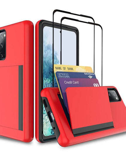 Armor Protective Card Holder Case for Samsung S20 With 2-Pack Screen Protectors - Libiyi