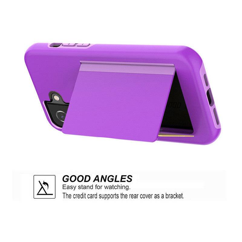 Armor Protective Card Holder Case for Samsung S21 FE(5G) With 2-Pack Screen Protectors - Libiyi