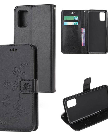 Imprint Butterfly Flower Leather Mobile Phone Case for Samsung - Libiyi