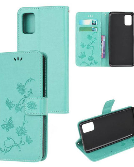 Imprint Butterfly Flower Leather Mobile Phone Case for Samsung - Libiyi