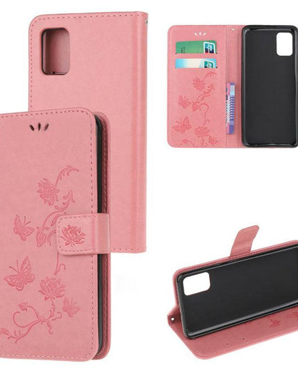 Imprint Butterfly Flower Leather Mobile Phone Case for Samsung - Libiyi