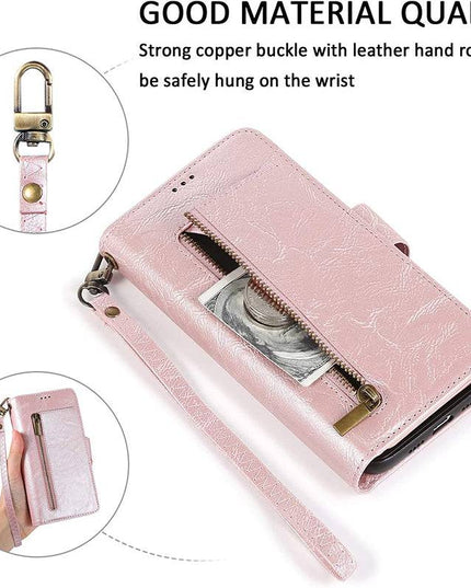 Detachable Flip Folio Zipper Purse Phone Case for iPhone 12 Series - Libiyi