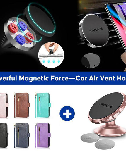 Detachable Flip Folio Zipper Purse Phone Case for iPhone 12 Series - Libiyi