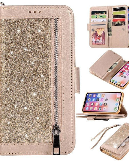 Bling Wallet Case with Wrist Strap for iPhone XR - Libiyi