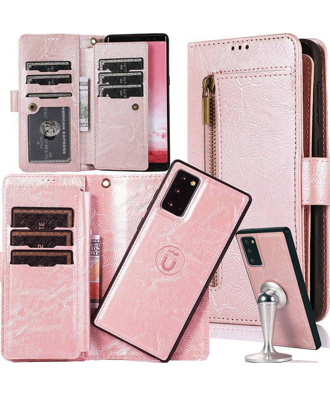 Detachable Flip Folio Zipper Purse Phone Case for Samsung Note 20 Series - Libiyi