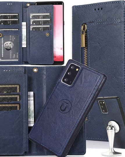 Detachable Flip Folio Zipper Purse Phone Case for Samsung Note Series - Libiyi