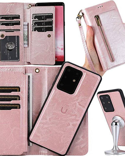 Detachable Flip Folio Zipper Purse Phone Case for Samsung S20 Series - Libiyi