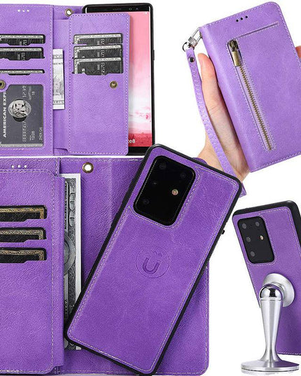 Detachable Flip Folio Zipper Purse Phone Case for Samsung S20 Series - Libiyi