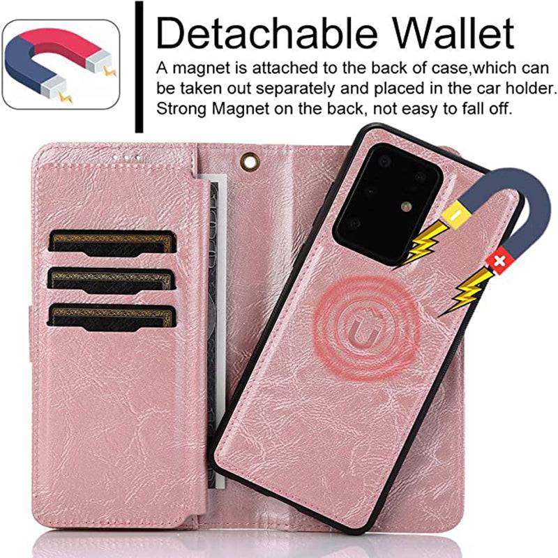 Detachable Flip Folio Zipper Purse Phone Case for Samsung - Libiyi