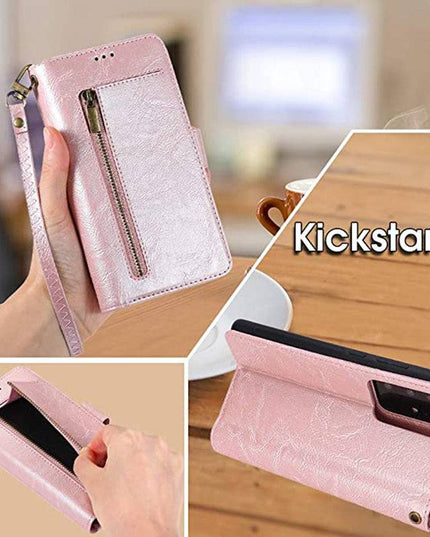 Detachable Flip Folio Zipper Purse Phone Case for Samsung - Libiyi