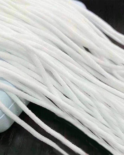1/6 Inch(4mm)Flat Braided Elastic Cord/White Elastic Band (50 yards) - Libiyi
