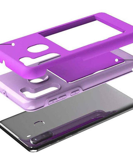 Armor Protective Card Holder Case for Samsung A11(US) With 2-Pack Screen Protectors - Libiyi