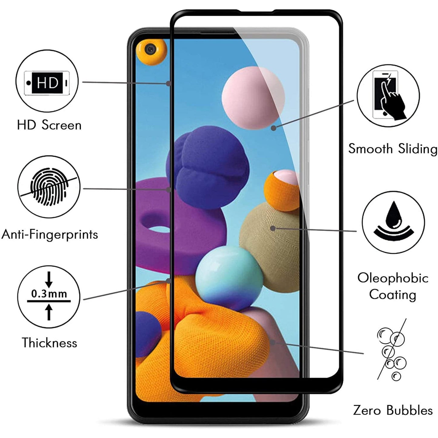 Armor Protective Card Holder Case for Samsung A21(US) With 1 PACK Screen Protector - Libiyi