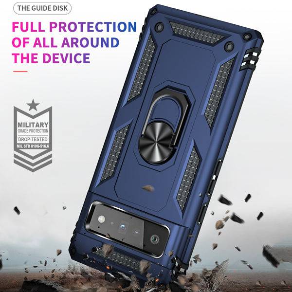 2022 Luxury Armor Ring Bracket Phone case For Google Pixel 6 Pro With 2-Pack Screen Protectors - Libiyi