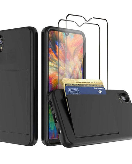 Armor Protective Card Holder Case for Samsung A10e With 2-PACK Screen Protectors - Libiyi