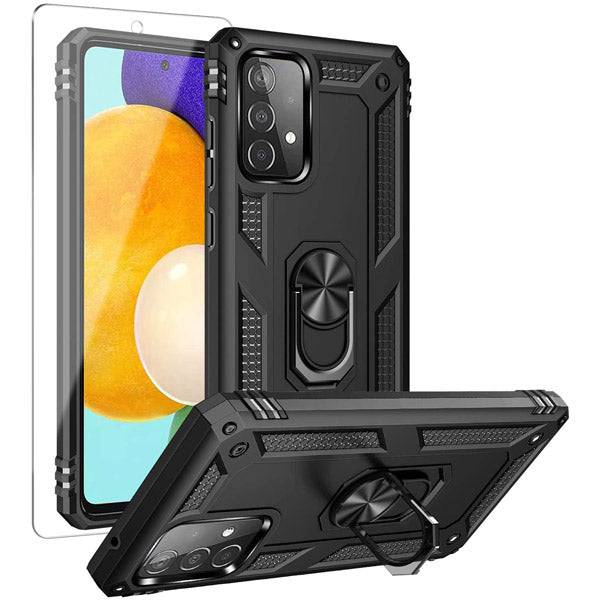 Samsung A72(4G) Luxury Armor Ring Bracket Phone Case With 1-Pack Screen Protector - Libiyi
