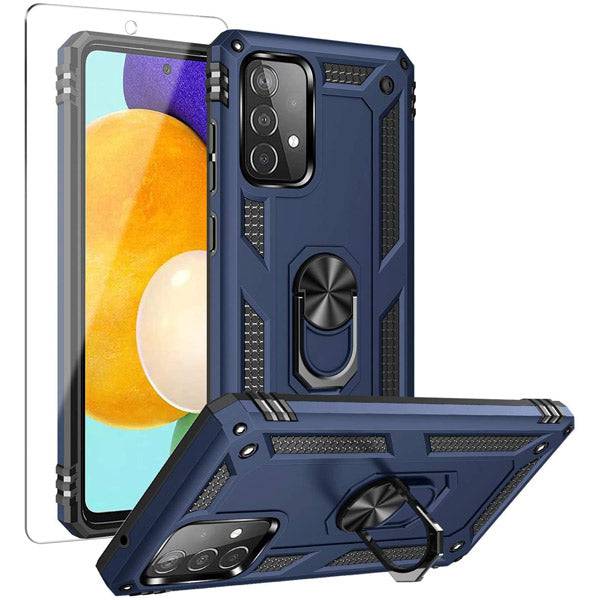 Samsung A72(4G) Luxury Armor Ring Bracket Phone Case With 1-Pack Screen Protector - Libiyi