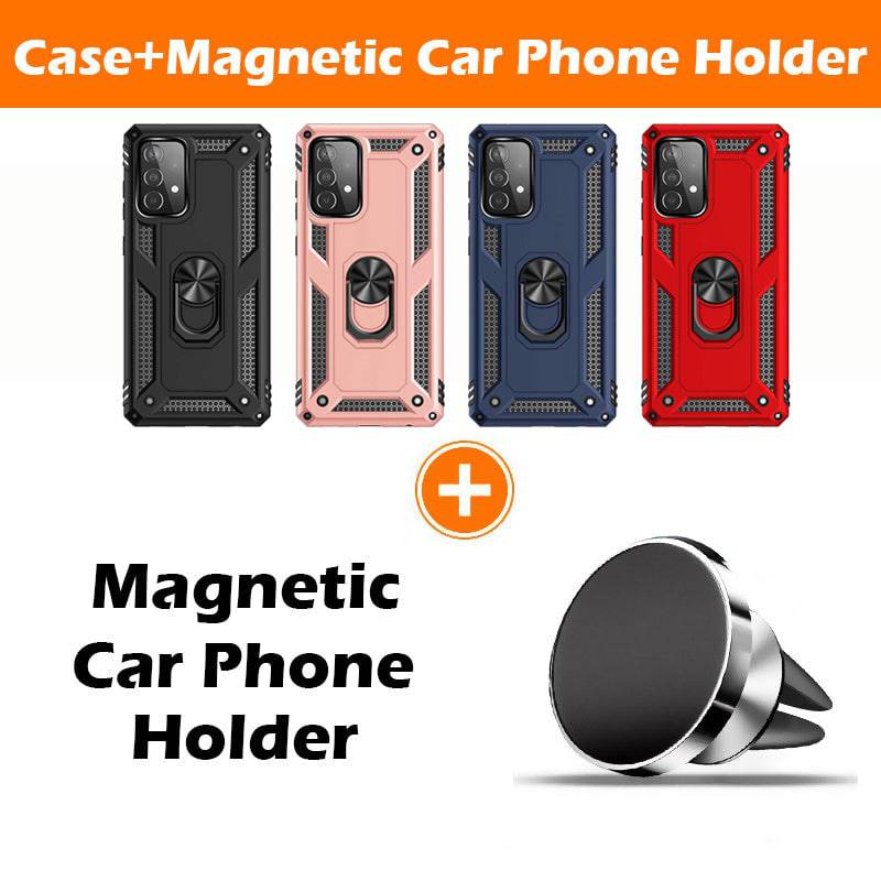 Samsung A72(4G) Luxury Armor Ring Bracket Phone Case With 1-Pack Screen Protector - Libiyi