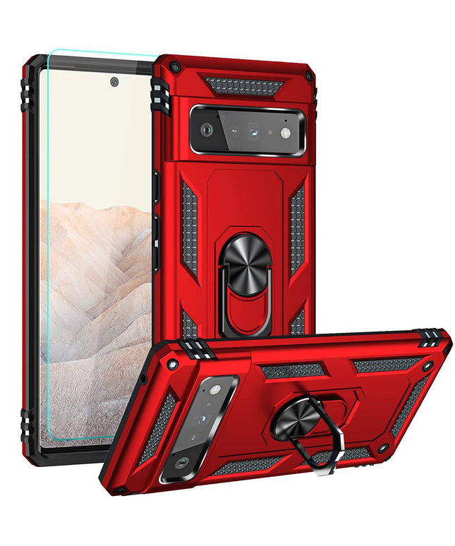Luxury Armor Ring Bracket Phone case For Google Pixel 6 Pro With 1-Pack Screen Protector - Libiyi