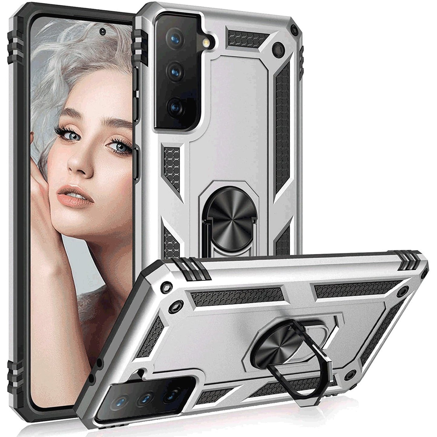 Luxury Armor Ring Bracket Phone Case For Samsung S21 FE(5G) - Libiyi