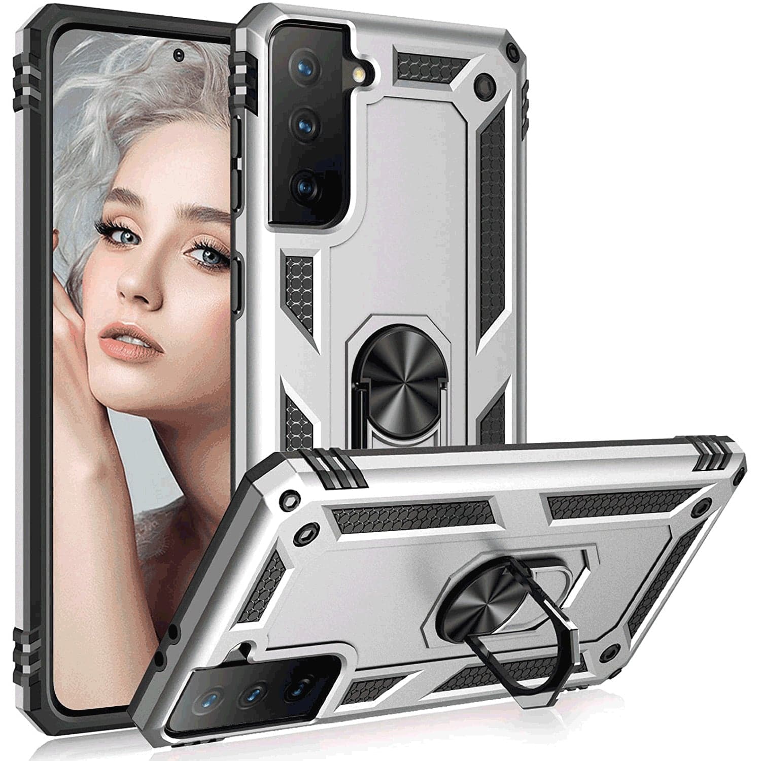 Luxury Armor Ring Bracket Phone Case For Samsung S21 FE(5G) - Libiyi