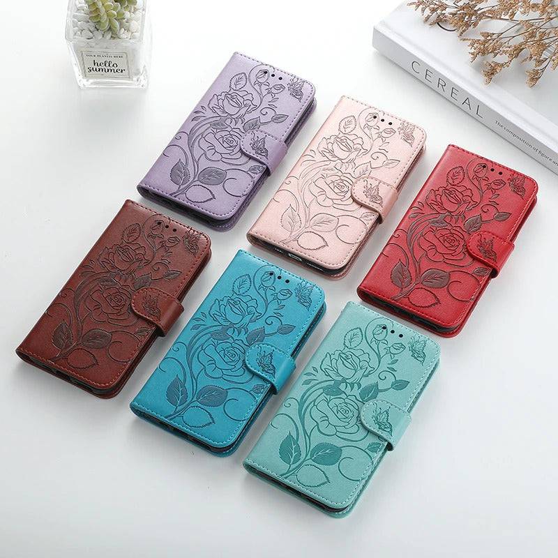 3D Embossed Rose Wallet Case For Google Pixel 6 Pro - Libiyi