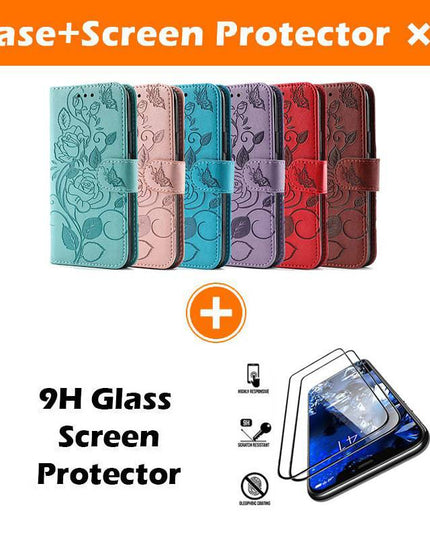 3D Embossed Rose Wallet Case For Samsung A12 - Libiyi