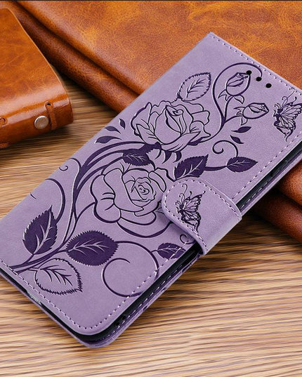 3D Embossed Rose Wallet Case For Samsung A12 - Libiyi