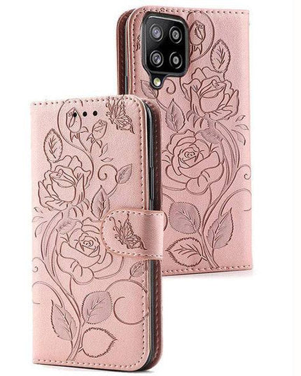 3D Embossed Rose Wallet Case For Samsung A42(5G) - Libiyi