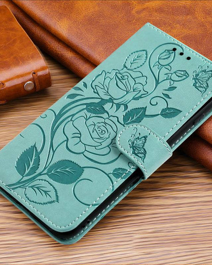 3D Embossed Rose Wallet Case For Samsung A42(5G) - Libiyi