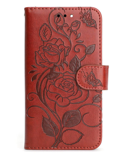 3D Embossed Rose Wallet Case For Samsung A42(5G) - Libiyi